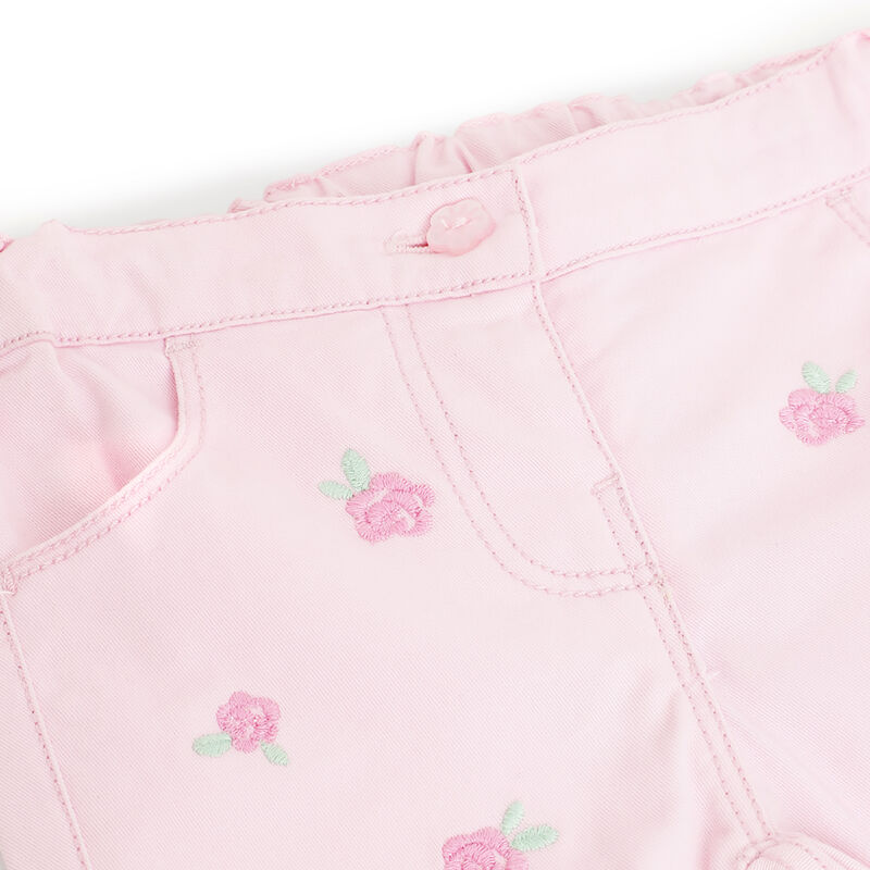 Girls Light Pink Printed Long Trousers image number 2